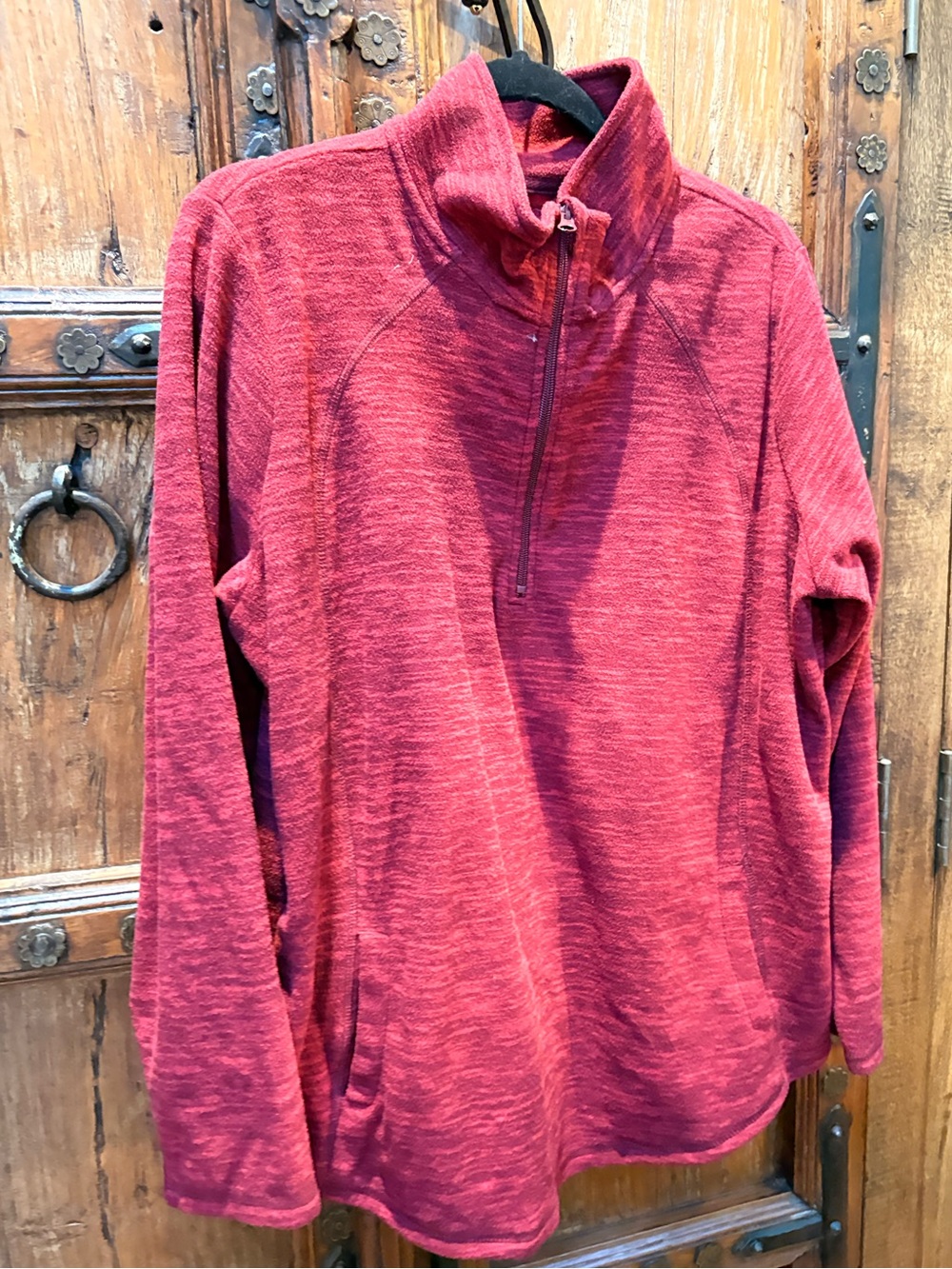St John’s Bay half zip red pullover 
Sz XXL